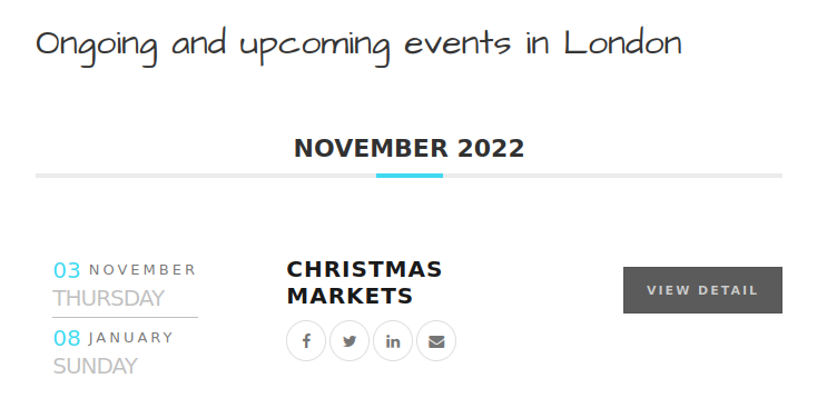 Take a look at our event for the Christmas markets in London.
